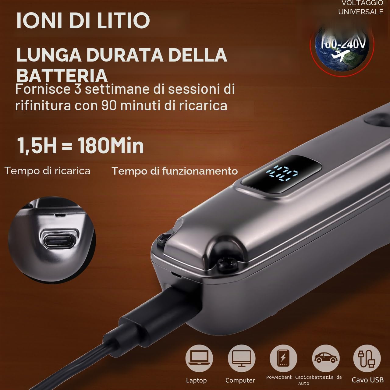 Hatteker Regolabarba Rasoio Elettrico Barba Professionale 7 in 1 Macchinetta per Barba