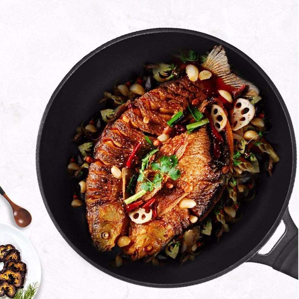 Wok In Acciaio Inox Non Rivestito, Diametro 30 Cm - Per Induzione, Gas E Elettrico, Fondo Spesso 4 Mm - Foto 4