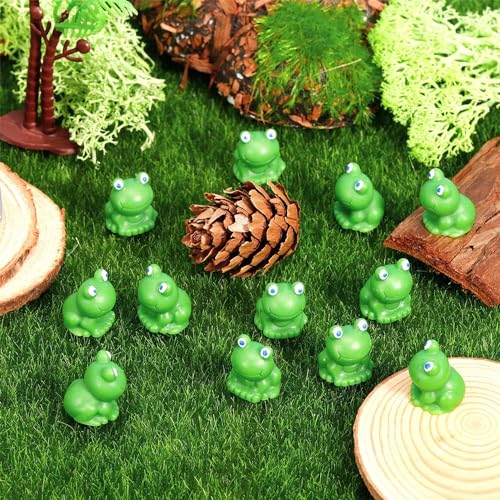 RHQFDM 50 Pieces Mini Resin Frogs Fairy Garden Miniature Moss Landscape Frog Garden Decoration Mini Frog DIY Ornament Mini Resin Frog Figurines Frog Landscape Decoration Micro Frogs - Image 3