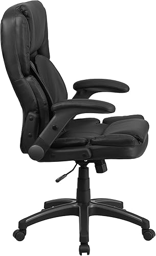 Miniatura 7 de Flash Furniture Hansel Extreme Comfort - Silla de oficina ergonómica giratoria ejecutiva de LeatherSoft con respaldo alto y brazos abatibles