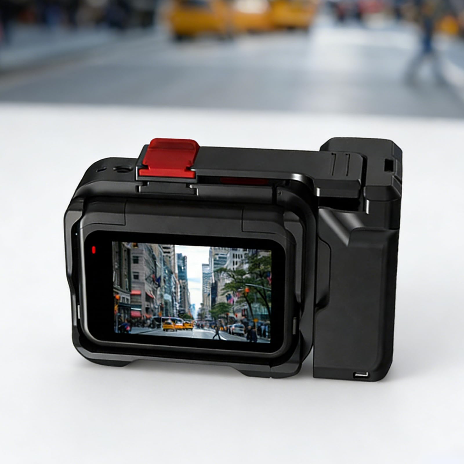 Impugnatura ergonomica antiscivolo per action camera Sgancio rapido per fotografia Maniglia in alluminio stabilizzato con sgancio rapido per vlogging viaggio e riprese