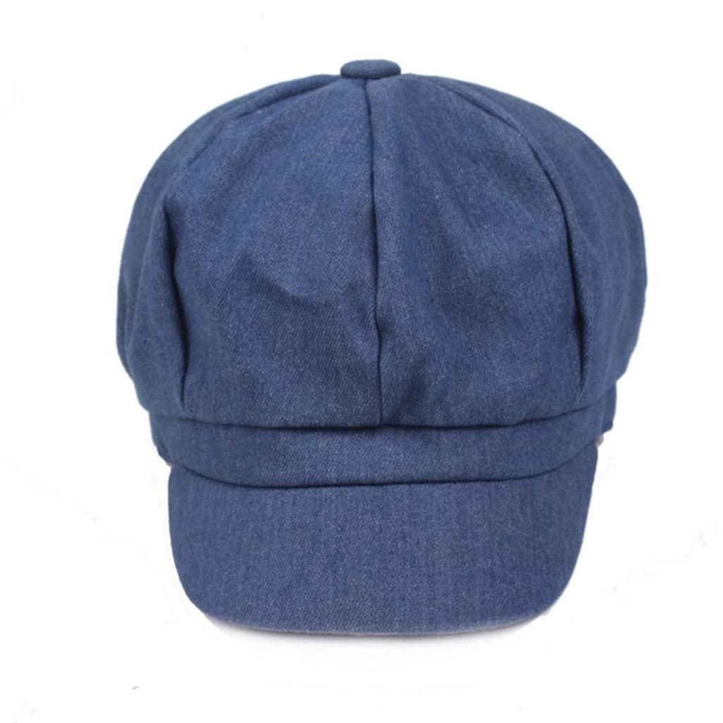 Czapka gazeciarza damska Denim ośmiokątna czapka Baker czapka chłopięca kapelusz beret damski wiosenny letni bawełniany francuski kapelusz malarza (kolor: argento, rozmiar: 56-58 cm) (3 szt.)