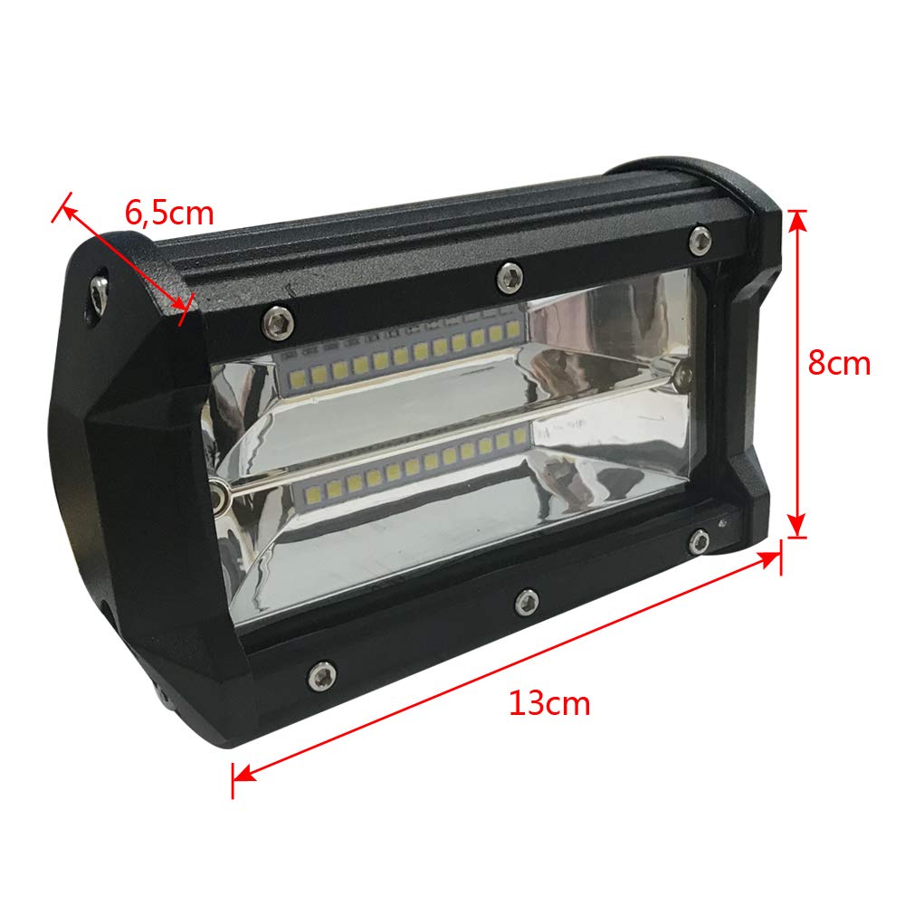 LZQ Reflektor roboczy 8 x 72 W LED dodatkowy reflektor offroad, 43200 lm, 10-30 V, 6000 K, światło robocze, wodoszczelny, IP67, 4 cale