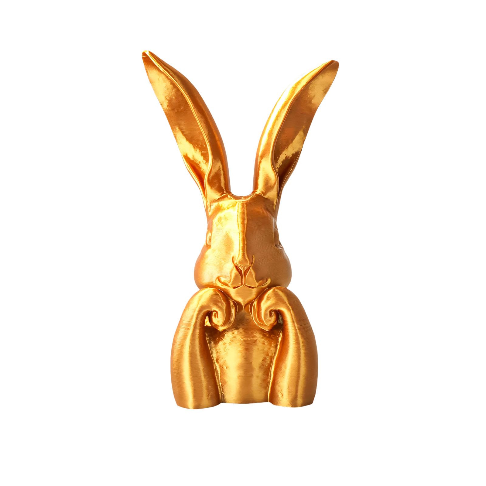 hogtnd Artistic Gold Plated Rabbit Statue Fine Craftsmanship Adds Charm to Any Room 20cm Tall Miniature Art Statue