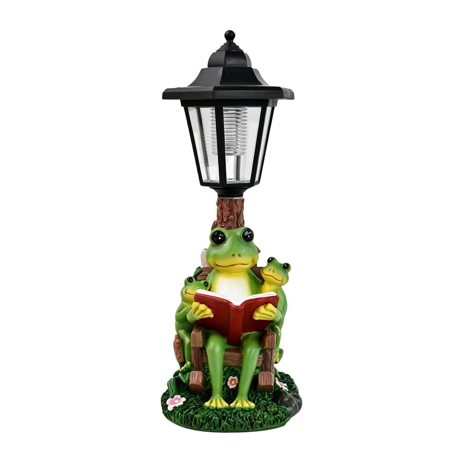 Illuminer un jardin sombre sans électricité grâce à la lampe solaire grenouille