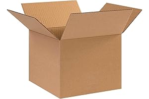 The Packaging Wholesalers 10 x 10 x 8 Inches Shipping Boxes, 25...