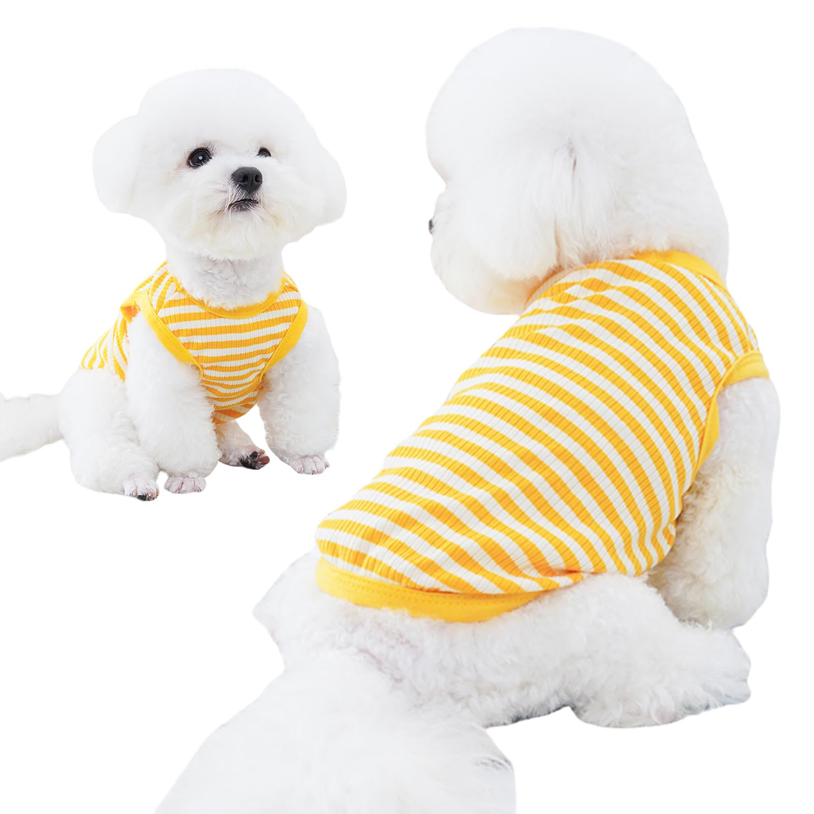 Winmany Dog Striped T-Shirt Pet Cat Summer Sleeveless Basic Vest Tank Top Puppy Soft Spring Fall Apparel Clothes for Small Medium Dogs Cats (1