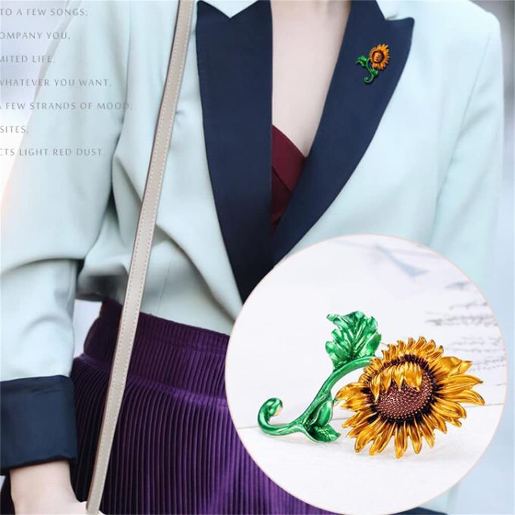 Broches con Forma de Girasol, de aleación, a la Moda, para chales, Adornos para cuellos, Clips para Solapa de Mujer, Hechos en China.