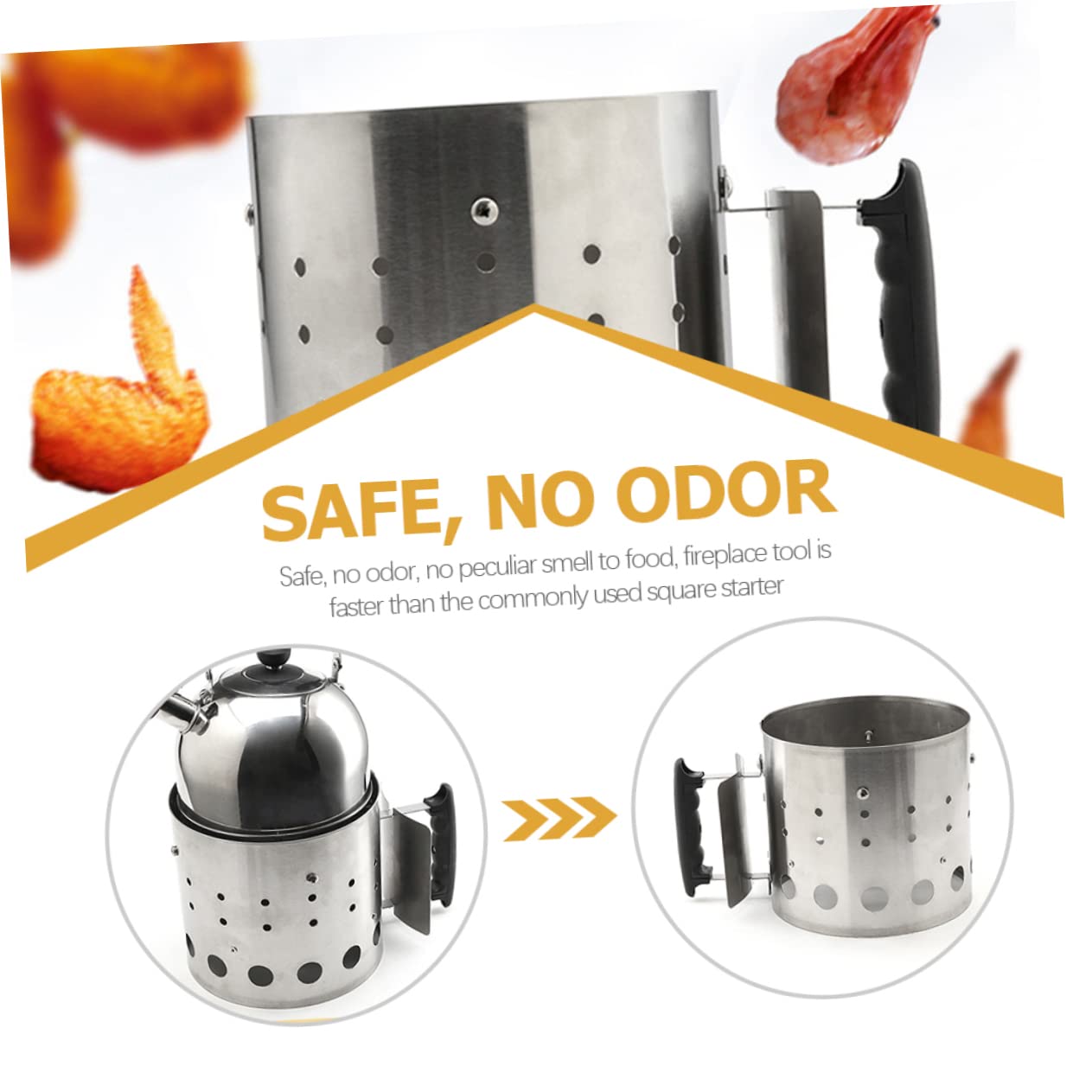 BESPORTBLE Ciminiera Accendifuoco Carbone in Acciaio Inox per Barbecue