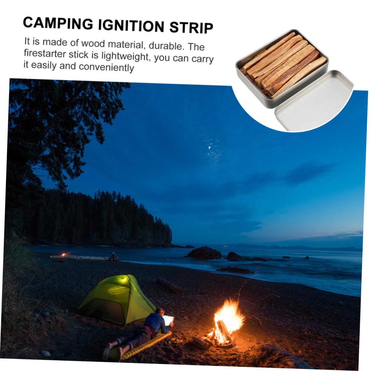 SUPVOX Bâtons Allumage Naturels Bois pour Camping et Cheminée Kit Pratique pour Allumer Feu Rapidement Portable Odeur pour Barbecue et Chauffage Extérieur
