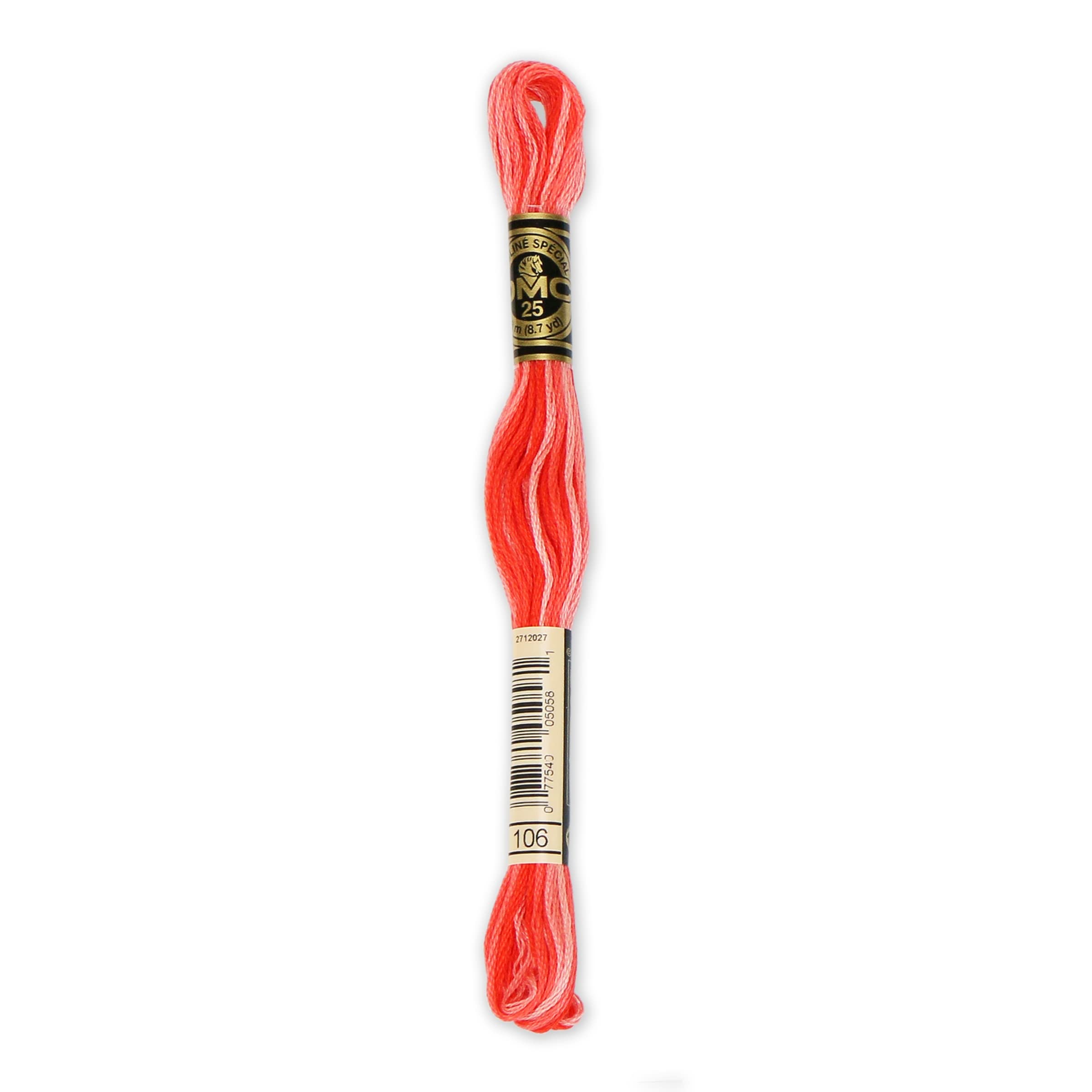 DMC 6-Strand Embroidery Cotton Floss, Variegated Coral