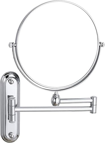 FUDGIO Espejo de maquillaje ajustable, espejo de aumento de doble cara de 8 pulgadas, espejo de aumento de afeitado de doble cara de 8 pulgadas,
