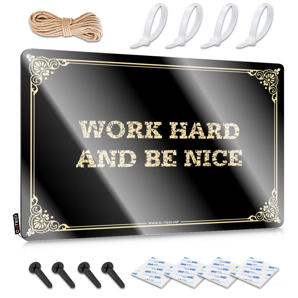 Vpguqarfr Colour Funny Decorations, Clock Gift For Her Work Hard And Be Nice | Farmhouse Deck Decor(30X40cm)