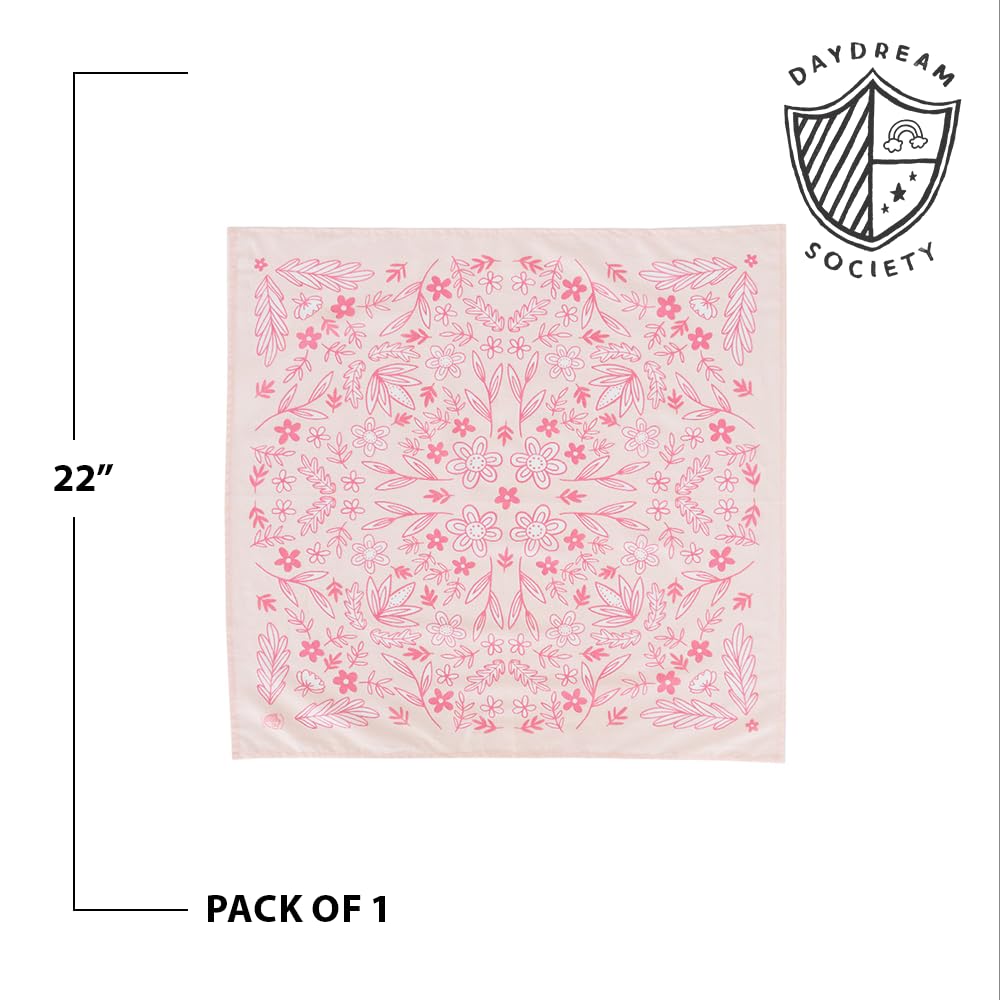 Daydream Society Pony Tales - Bandana - Floral Design - Bandana in Pink and Floral Pattern - Pack of 1 Bandana - For Birthdays, Cowgirl Parties and more