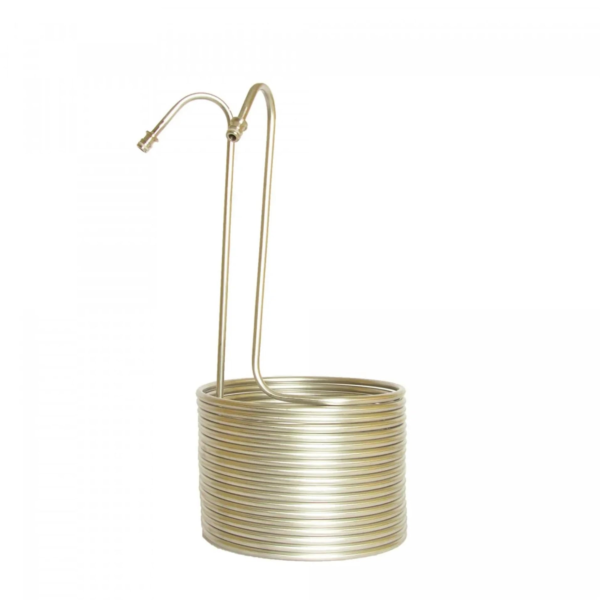Enfriador de Mosto para Cerveza Chill'in 50, Espiral Acero Inoxidable, Enfría 50L en 20 Min, Fácil Uso, Compatible Gardena, Garantía 3 Años, Dimensiones 55x26.5 cm