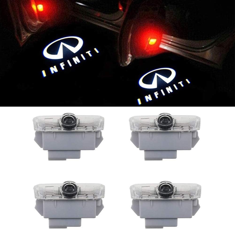 Car LED Door Logo Projector Ghost Shadow Lights For Infiniti G M Q FX EX QX Series(4-Pack)Easy Installation ...