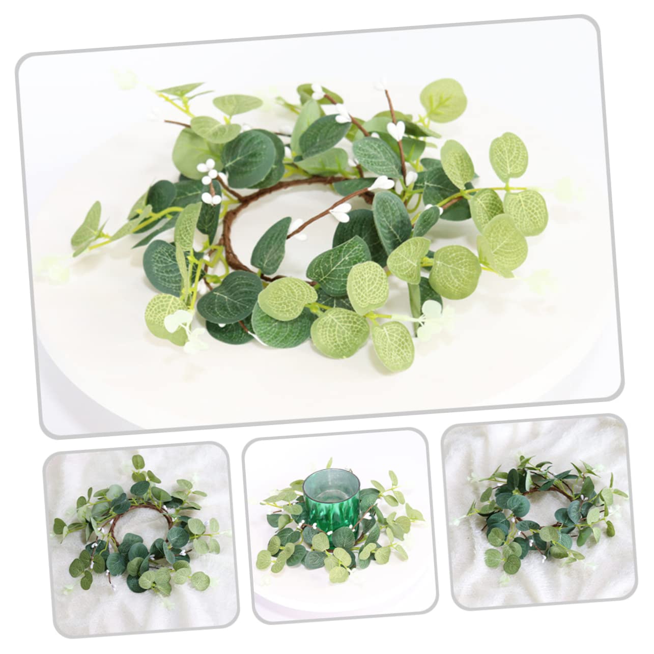 Zerodeko 15stücke Teiliges Künstlicher Eukalyptus Für Kerzen Dekorative Tischkränze Für Hochzeiten Partys Und Wohnräume Und Beeren Für Eleganten Stil