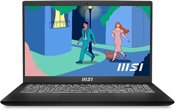 MSI Modern 15 15.6" Ultra Thin & Light Business Laptop: Intel Core i5-1235U Intel Iris Xe 8GB DDR4 512GB NVMe SSD, 180-Degree Lay-Flat, USB Type-C, MicroSD Card Reader, Win 11 Home: Black B12M-014
