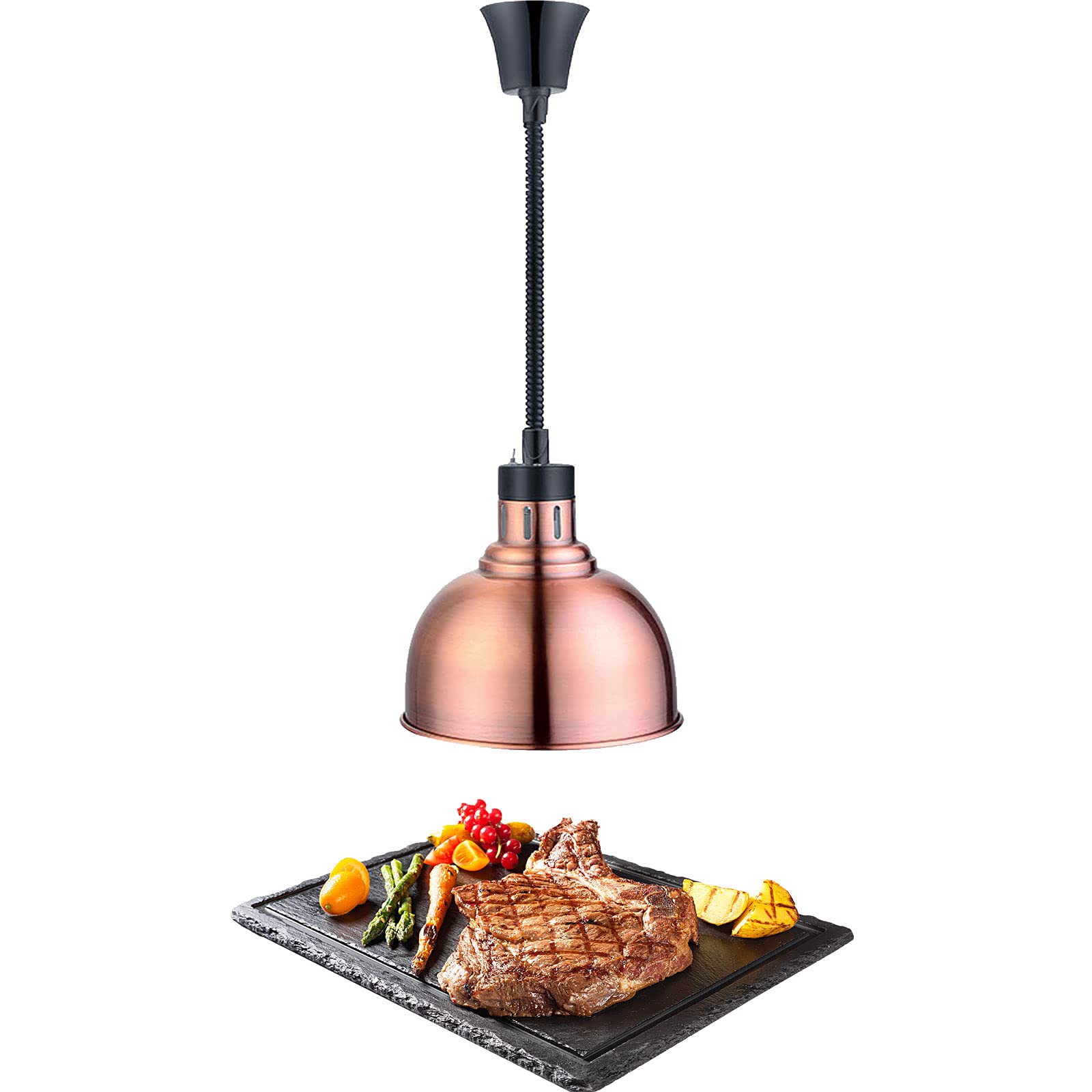 Lampe Chauffe-Plats, Télescopique Lampe Infrarouge Cuisine Lustre Chauffant pour Restaurant-Buffet, Garder Les Aliments au Chaud, Pendaison Lampe Chauffante pour Pizza Steak