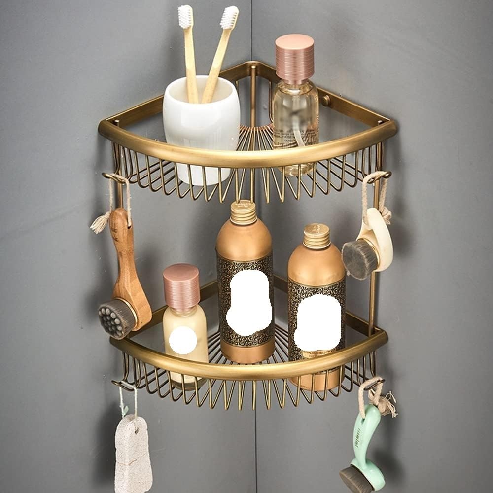 Shower shelf corner corner shower caddy Shower Shelf Racks Brass Bathroom Shower Rack Corner Shelf Black Bath Shower
