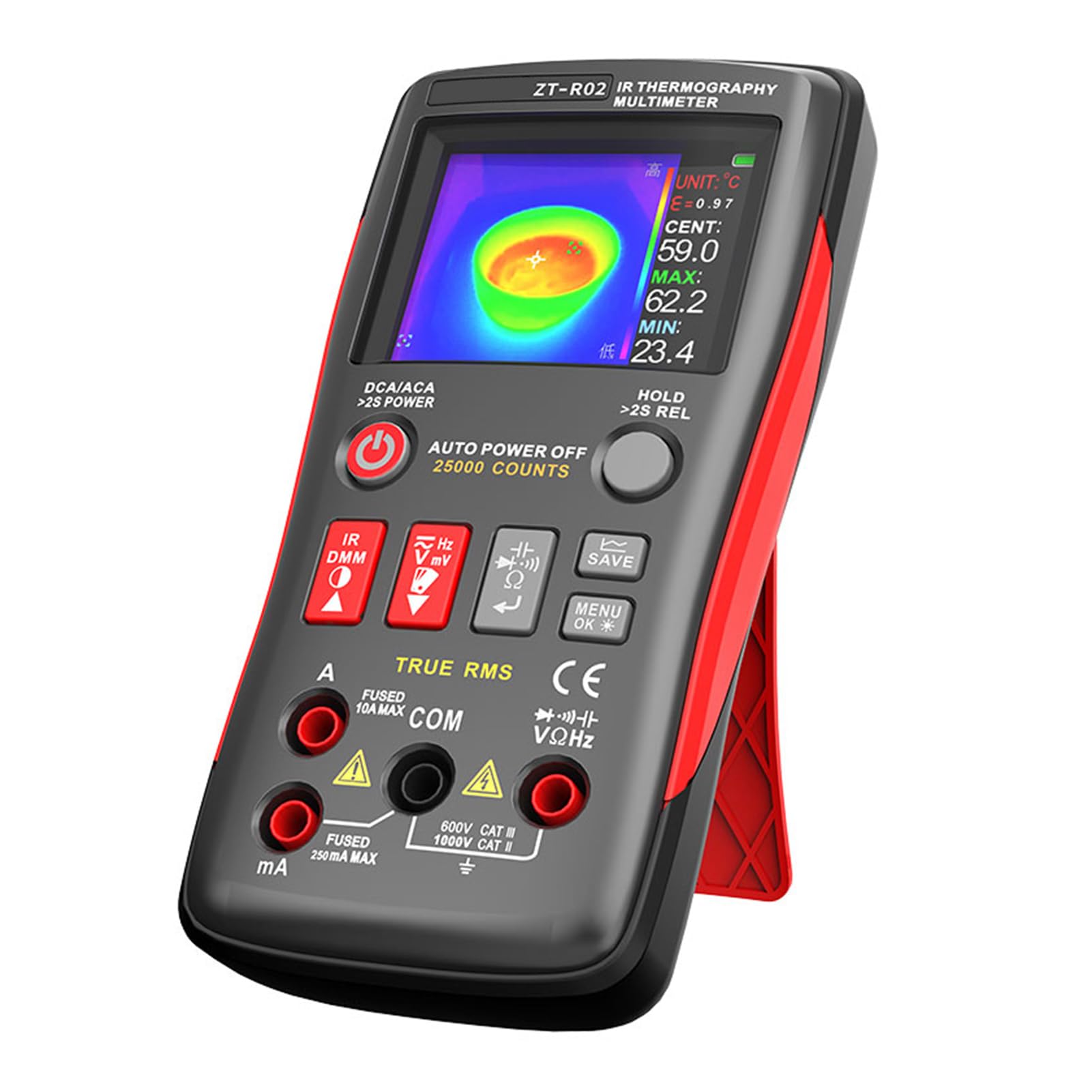 Jeffergarden Wärmebildkamera Multimeter, 96x96 IR-Auflösung TRMS (ZT R02
