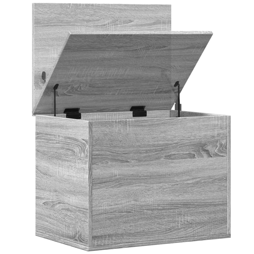 Homgoday Baúles y baúles para exteriores, caja gris Sonoma, 60 x 42 x 46 cm, madera multicapa, baúles y baúles para exteriores, contenedor de jardín, porta herramientas de jardín, puf de exterior l