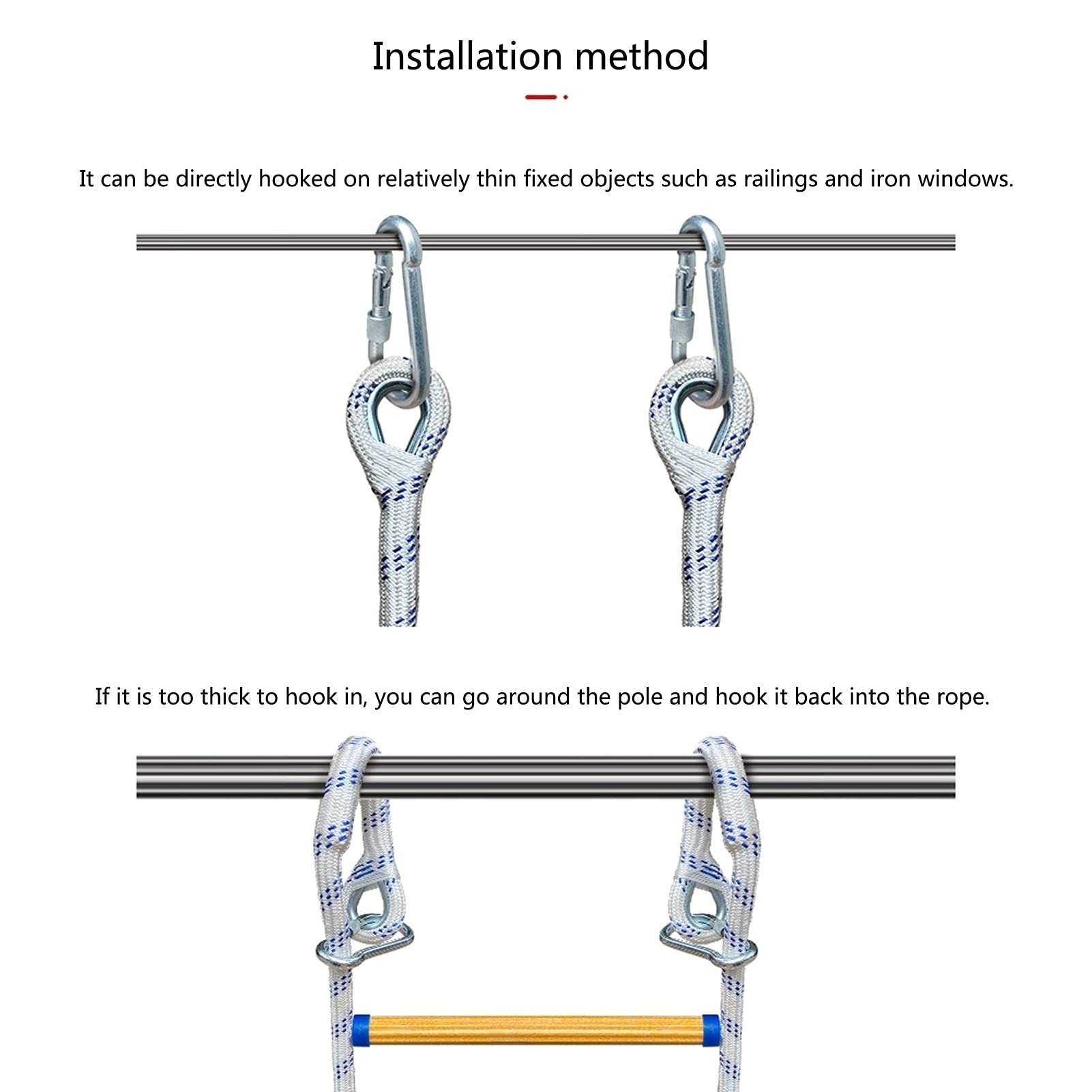 Rope Ladder, Safety Ladder,Emergency Rescue Rope Step Ladder, Fast Deploy Ladder/8m/26.25ft Yellow