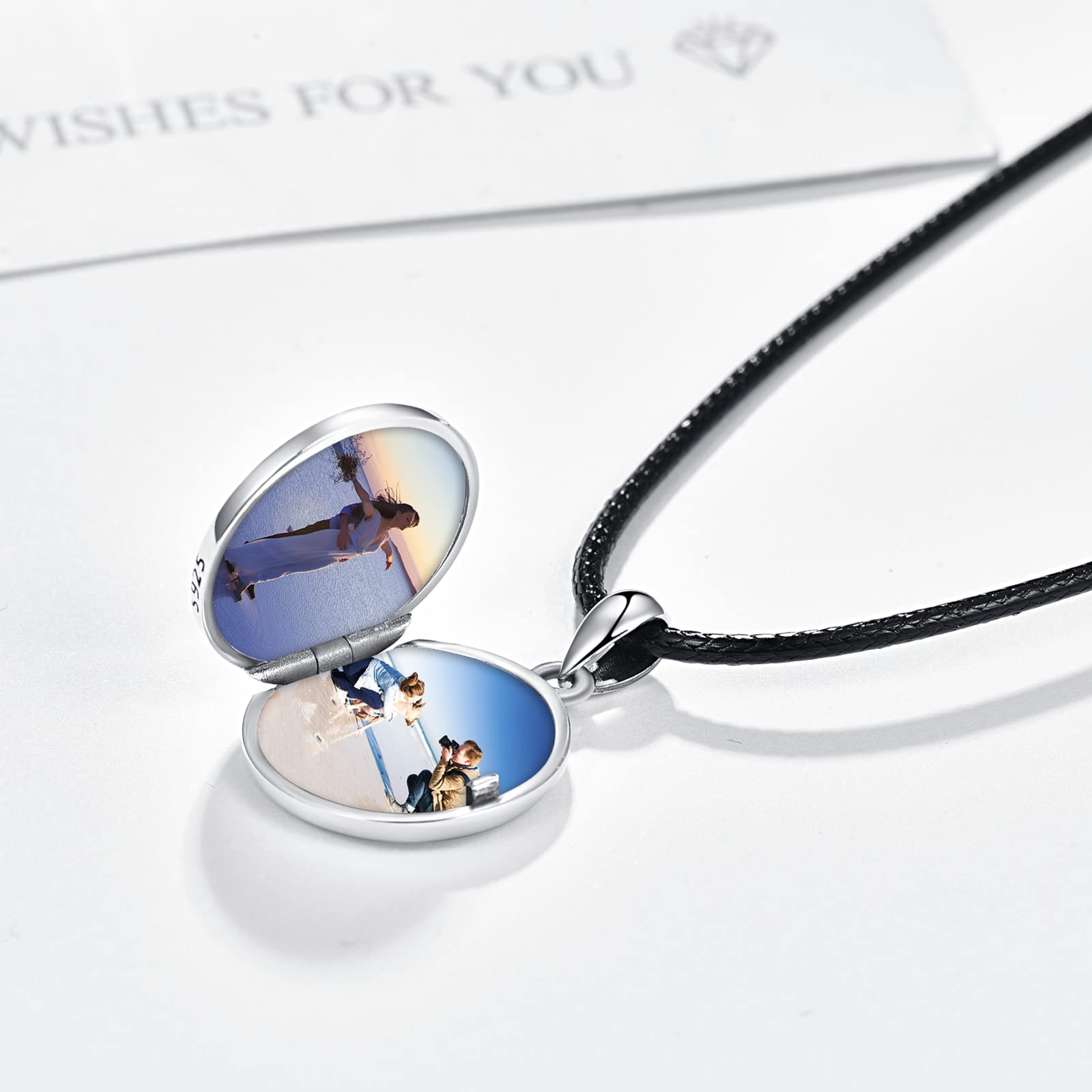 REDSUN Herz Medaillon Halskette 925 Sterling Silber Schmetterling Foto Kette Kristall Blau/Rosa/Rosenrot Amulett für Damen Fotos Personalisierte Anhänger Geschenke für Freundin Frau Mutter