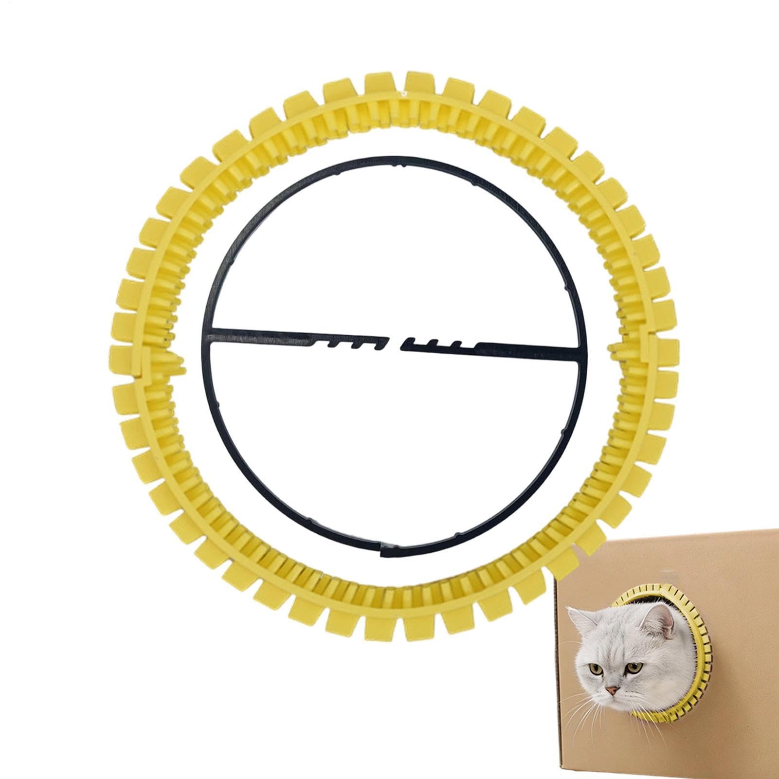 Cat Self Groomer Ring, Arch Grooming Brush With Wide Fixed Slot Soft Tooth For Cat House Mounted, Cats Hair Massage And Grooming Station