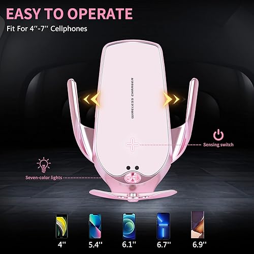 Miniatura 4 de eing Soporte universal para teléfono de automóvil magnético inalámbrico para carga de teléfono y aromaterapia soporte de ventilación de aire color