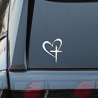 Love Cross Sticker Decal, Love Heart Cross Stickers, Decal Vinyl Sticker...