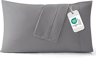 Bedsure King Size Pillow Cases Set of 2 - Silver Grey Brushed Microfiber Pillowcases 2 Pack, Super Soft Pillow Case Cover with Envelope Closure, Wrinkle, Fade and Stain Resistant, 20x36 Inches