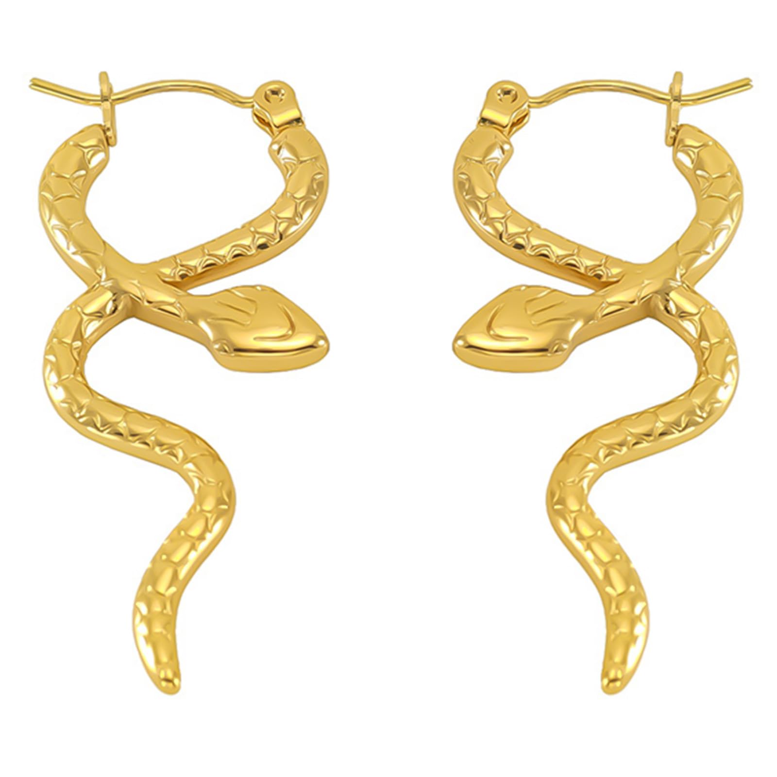 HETICA Gold Snake Hoop Earrings for Women Entwined Snake Dexterity Animal Statement Earrings Gift