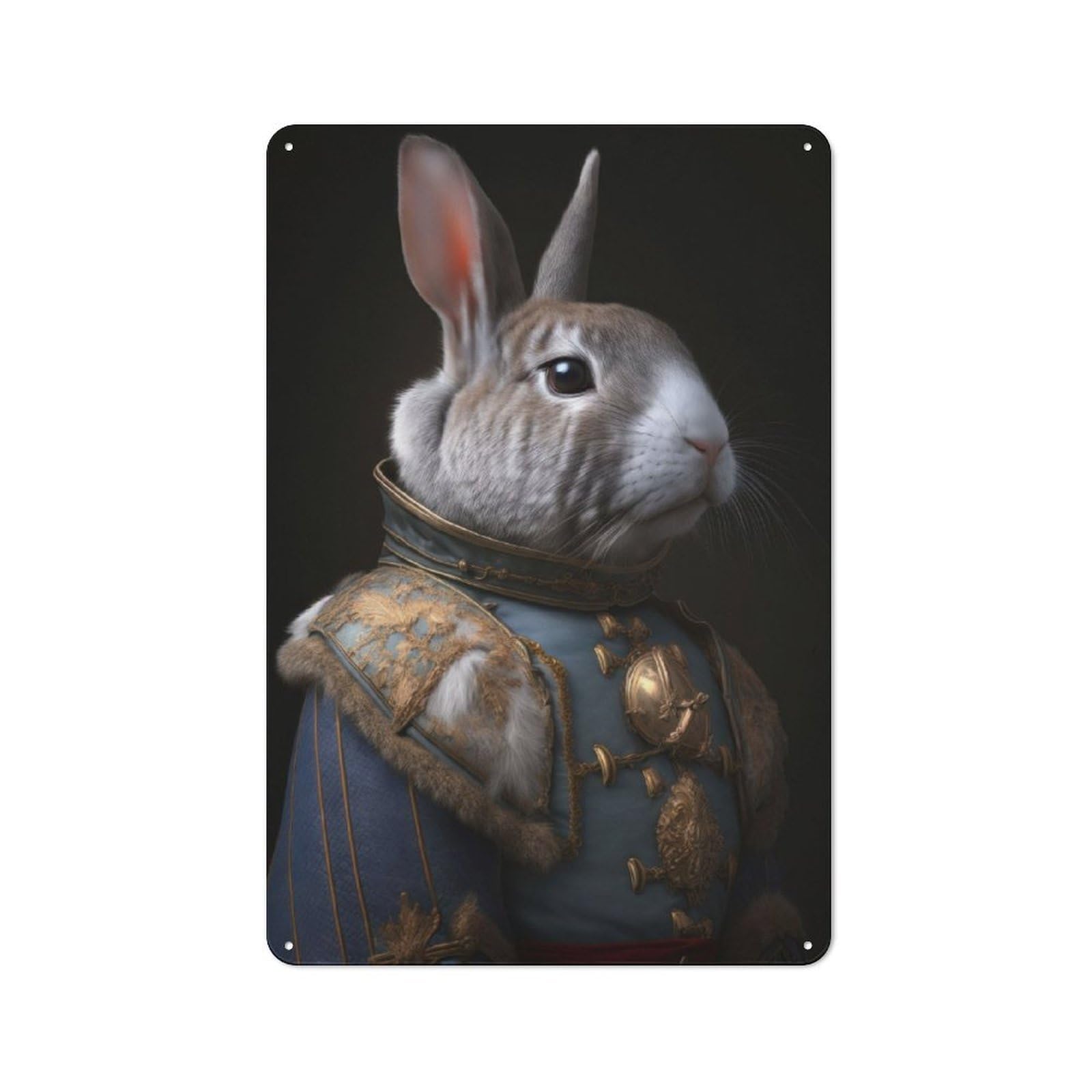 Junmoney Napoleon Rabbit Metal Gift Sign 30X20cm, Vintage Home Wall Decor For Home, Shop, Pub Or Studio Wall