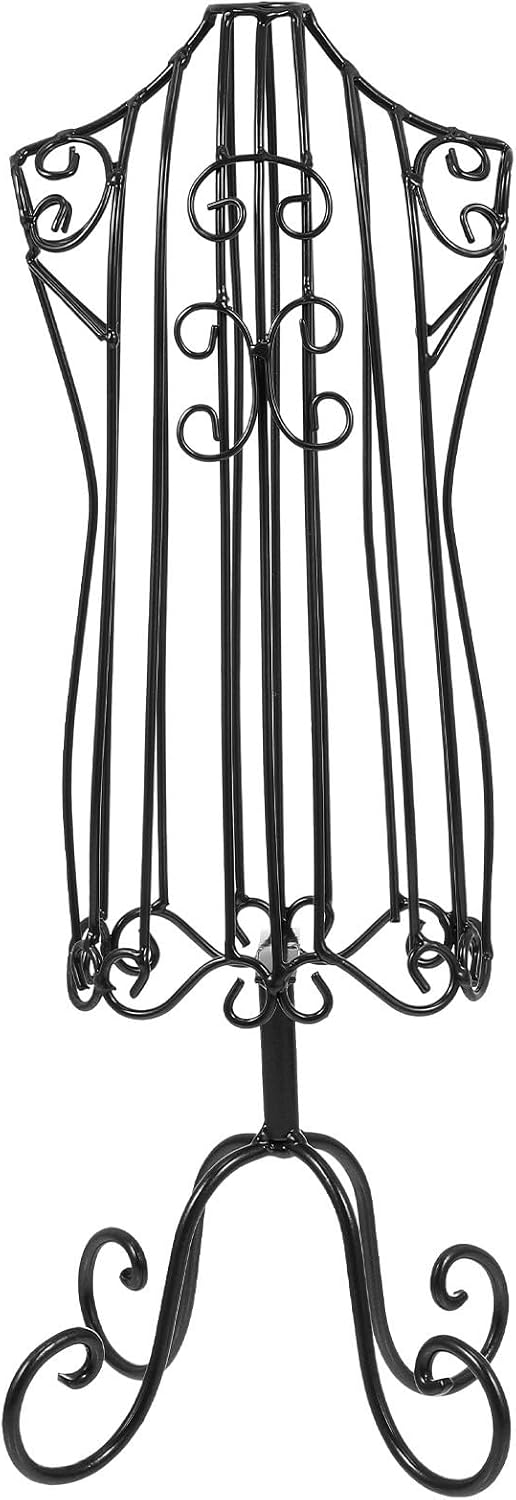 FENICAL Iron Pet Clothes Display Stand for Cat Coat and Dog Clothing, Lightweight Black Iron Mannequin Rack, Easy to Carry Garment Holder for Home Adornment and Pet Clothing Organization