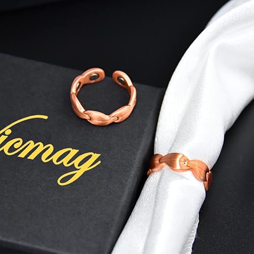 Miniatura 6 de Vicmag Anillo de cobre para mujer, anillo de cobre para mujer, dedos pulgar y regalo del día de San Valentín