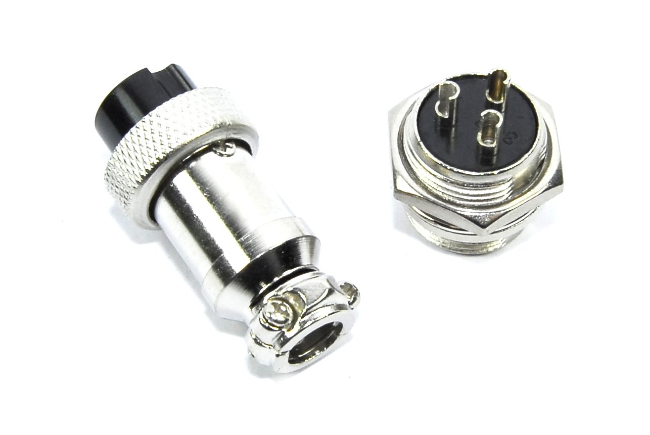 Pezzi Connettore Spina Aviazione Maschio Femmina Pannello Filo Alimentazione Telaio Raccordi Metallici GX16 16mm 450V (3 Pin) | Leroy Merlin - Foto 3