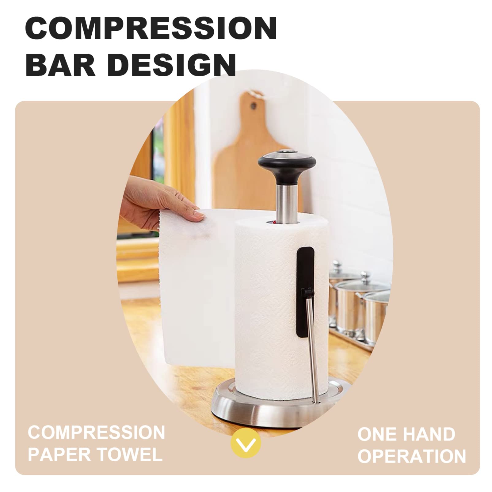 Porte-Rouleau de Papier Essuie-Tout Noir en Acier Inoxydable, 1 Pièce
