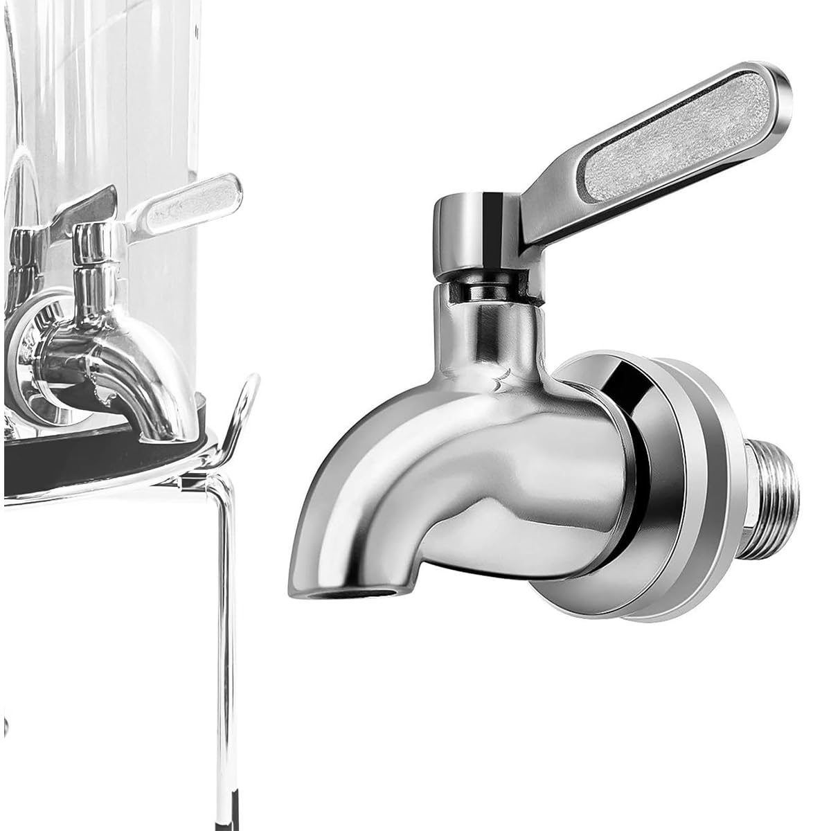 HASTHIP® Beverage Dispenser Spigot 304 Stainless Steel Beer Juice Faucet Tap with Wrench Tool Food Grade Removable Reuseable Spigot HASTHIP® Beverage Dispenser Spigot 304 Stainless Steel Beer Juice Faucet Tap with Wrench Tool Food Grade Removable Reuseable Spigot