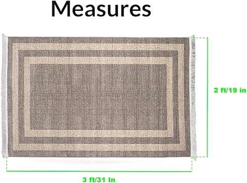 Miniatura 2 de Elly Décor Alfombra turca hecha a mano que no desprende pelo, para sala de estar, comedor, dormitorio, rectangular, Chipre, 2 x 3 pies, 203