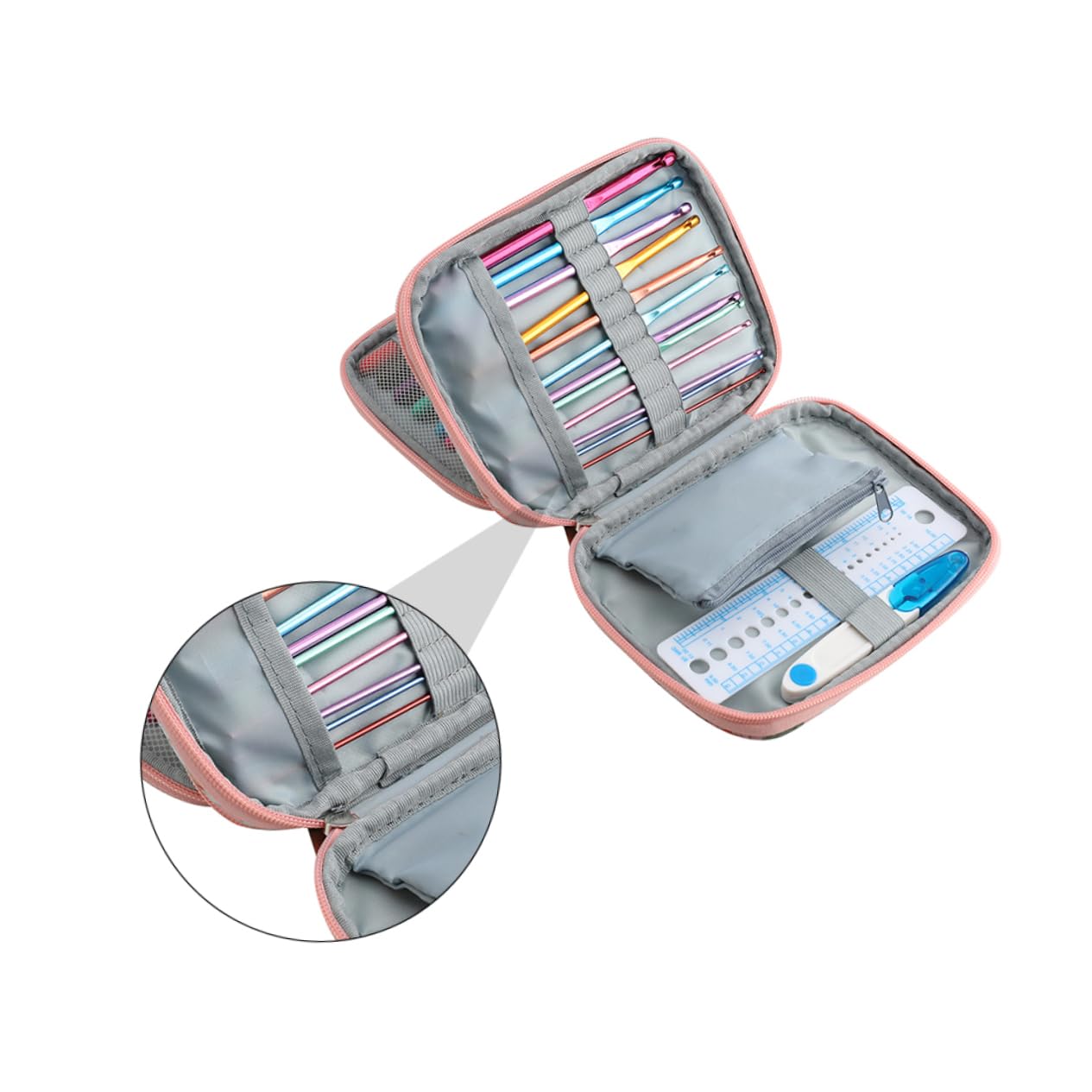 STOBOK Kit Ganchillos Crochet 30 Agujas Herramientas Para Tejer Con Hebillas y Agujas De Diferentes Tamaños