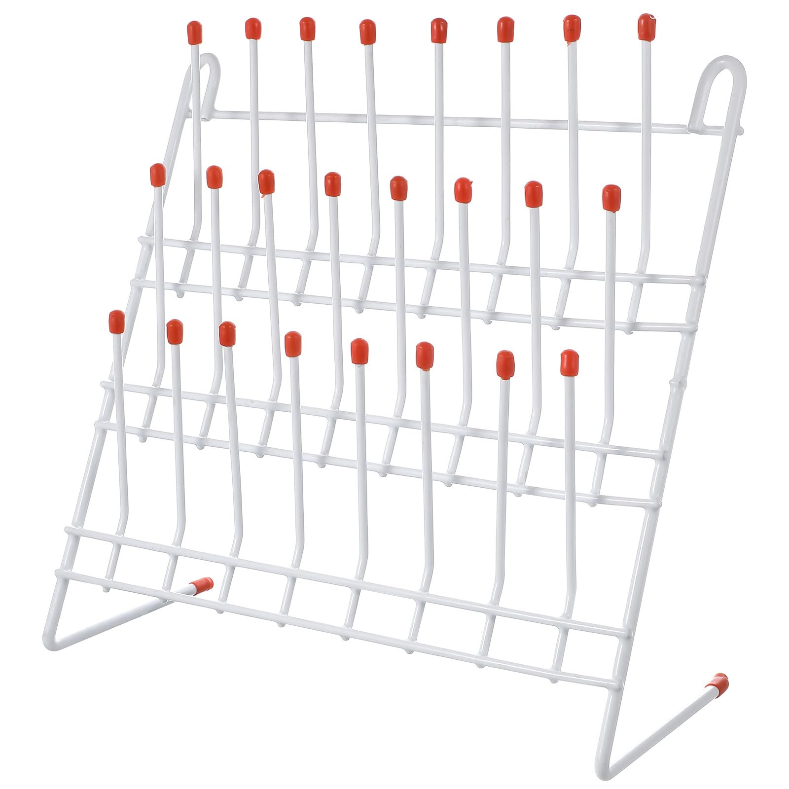 ABOOFAN Stendino Design Semplice per Laboratorio in Metallo Bianco e Finitura per Asciugatura di Provette e Becher per Uso in Laboratorio
