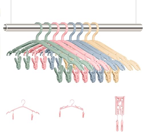 CYANLUX Percha de plástico plegable antideslizante, 8 piezas, ligera, portátil, fácil almacenamiento