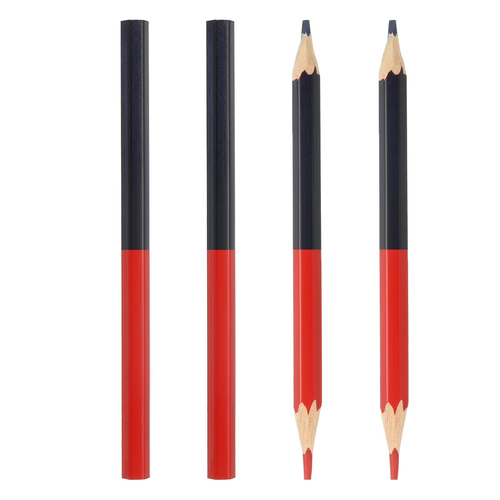 PATIKIL Red and Blue Colored Pencil, 4 Pack Wooden Pencils Bulk HB Graphite Double-Ended Design for Office Supplies Engineering Marking Writing Art Drawing Painting Supplies Woodwork