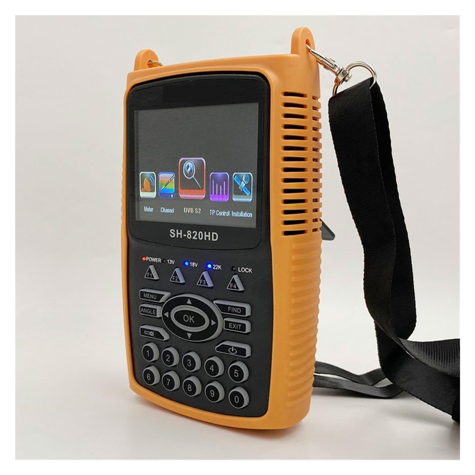 Buscador de satélite Digital DVB-S2 medidor de Intensidad de señal con Pantalla LCD CCTV AHD TVI CVI probador de cámara Pantalla LCD(820HD-S2-T2)
