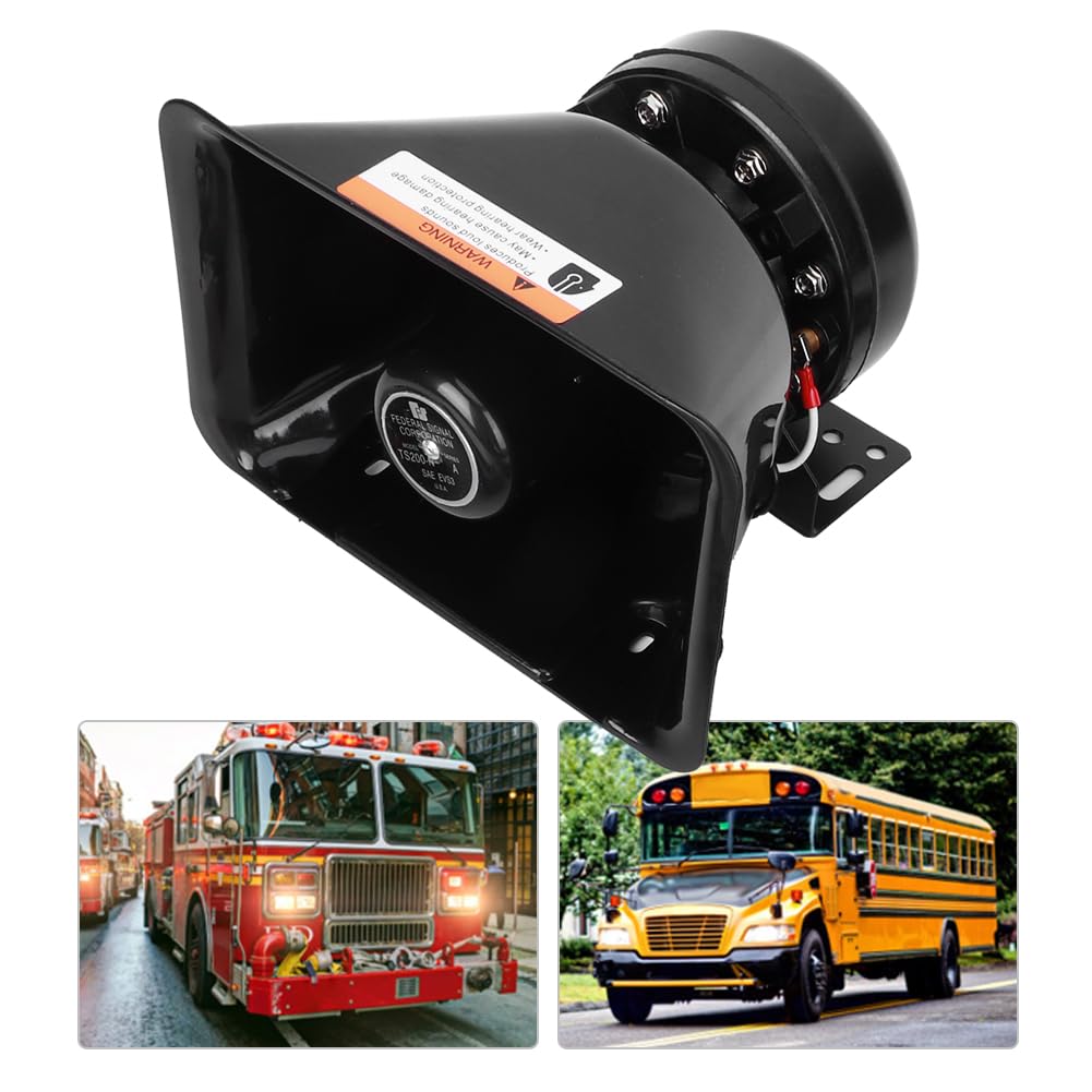 Lautstarke Auto Warnsirene mit Alarmtönen und Megafonfunktion 130dB 200W Leistung Universalhalterung für Pkw Lkw Notfallfahrzeuge robuste ABS-Metall Konstruktion langlebige Autosir