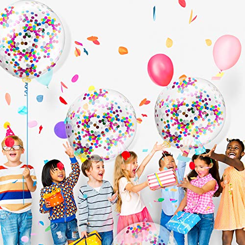 Sumind SUMIND-JUMBO CONFETTI BALLOONS-01 10 Pieces 36 Inch Jumbo Confetti Balloons Round Latex Balloons Multicolor Sequin Balloons For Birthday Wedding Engagement Party Decoration thumb #4