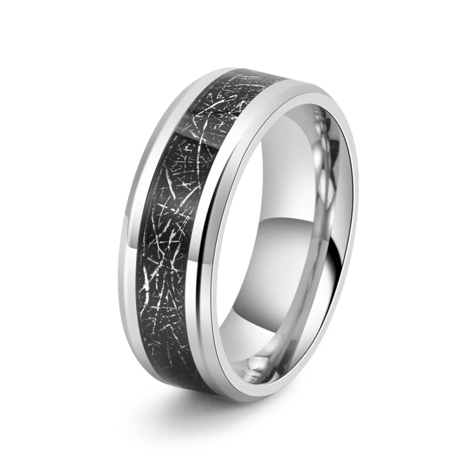 Ring Ringe Damen Bijouterie Herren 8 Mm Mattschwarzer Ring Für Männer, Sportlicher Hypoallergener Schmuck Mit Strukturierter Einlage, Unisex-Band, Fitness-Zubehör