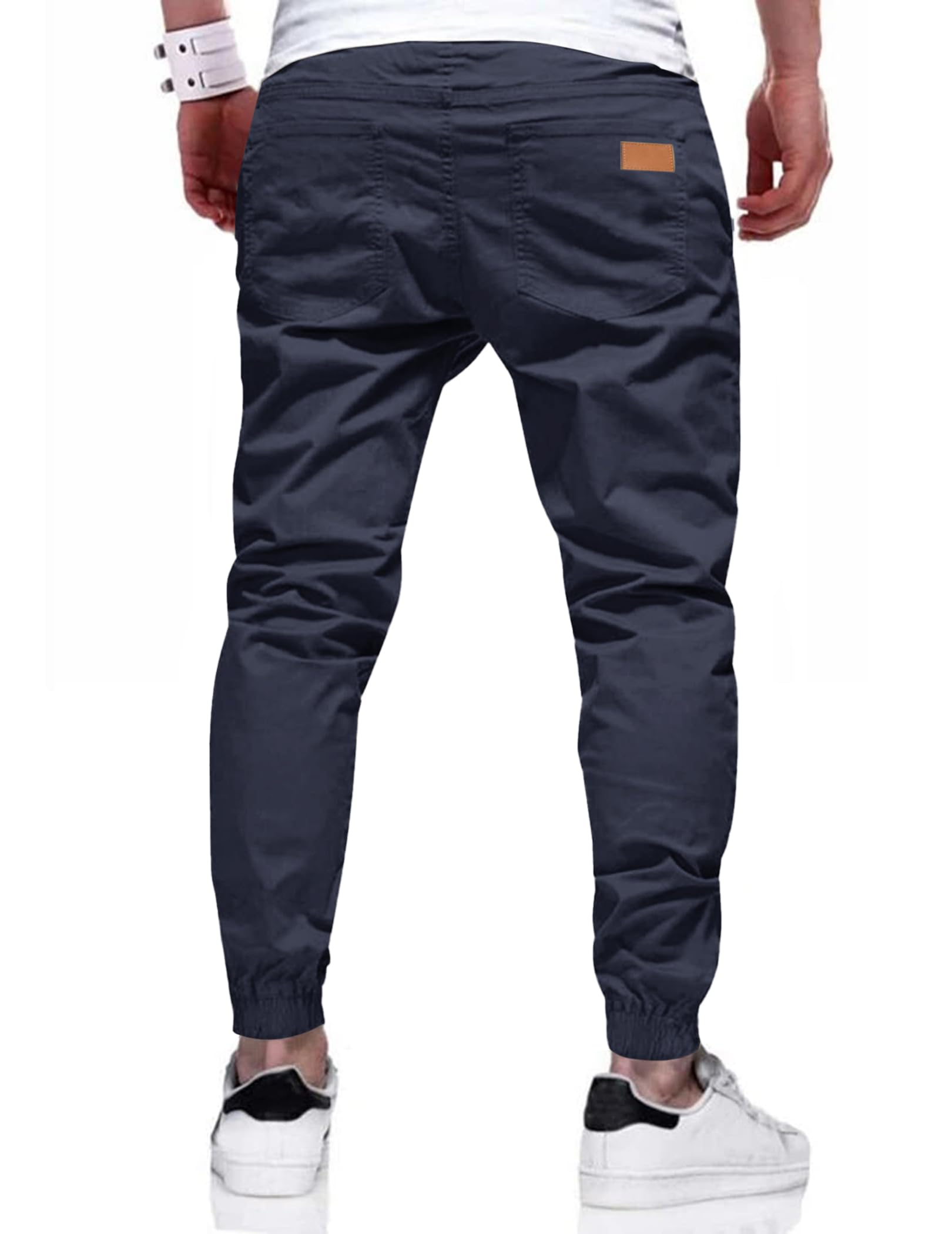 TARAINYA Pantaloni Uomo Cotone Jogging Chino Cargo con Tasche Laterali Coulisse Vita Elastica Casual