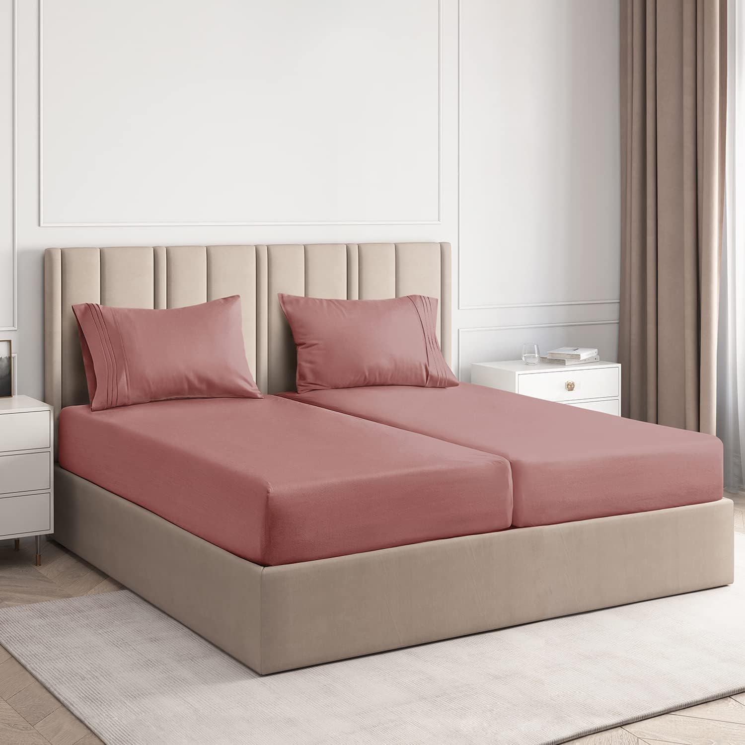 Split King Sheets for Adjustable Beds Split King